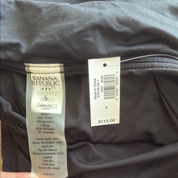 Banana Republic Factory Black One Piece Swimsuit Halter Ruched - Picture 3 of 3